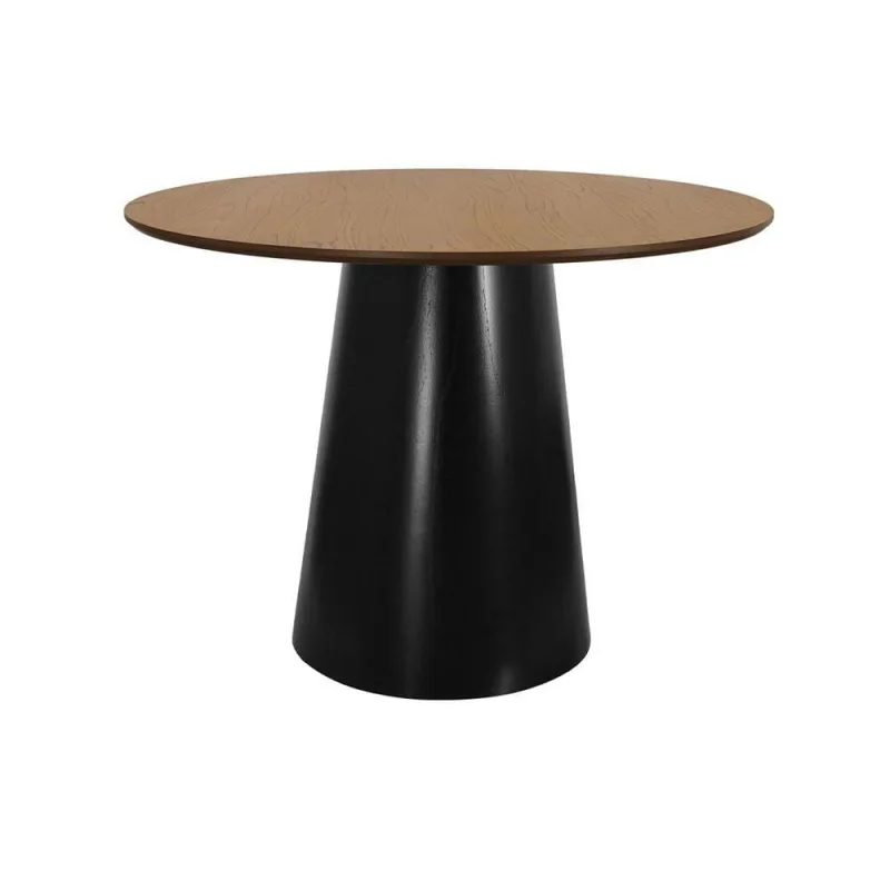 Mesa de Jantar Cone Redonda MDF Laminado Cinamomo 106CM Preto - OUTRAS - Agro
