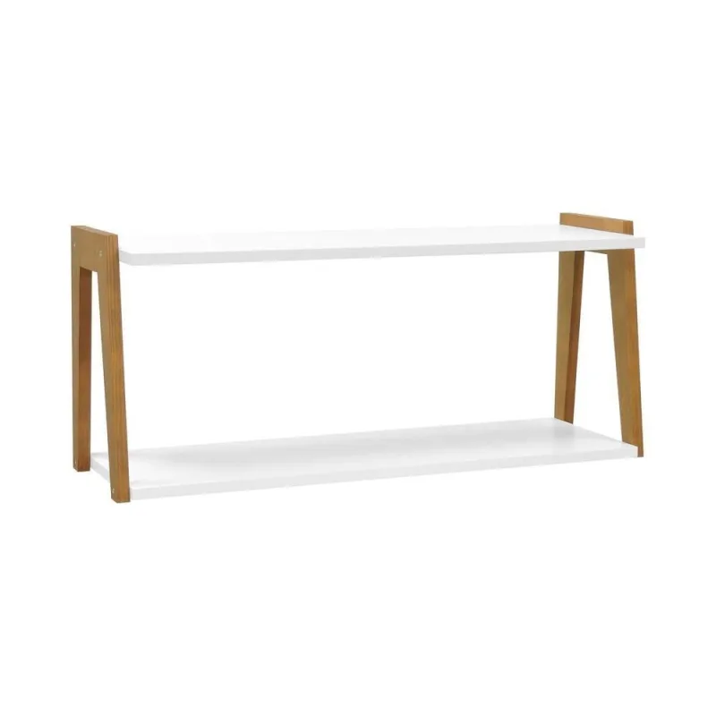 Prateleira Califórnia 2 Prateleiras Madeira Maciça e MDF 80CM Decorise - Decorise