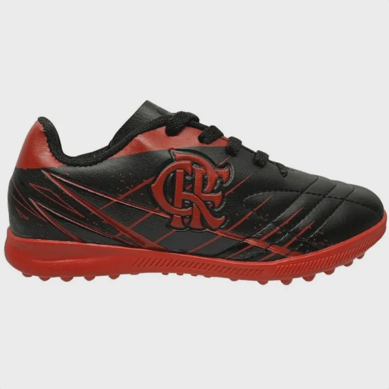 Chuteira Infantil Flamengo Original Oxn Avanti 3 Vermelho E Preto
