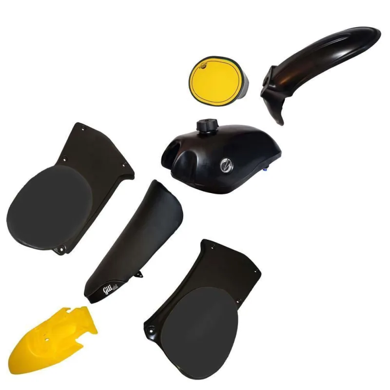 Kit Plástico Retrô Moto Crf, Xl, Xlx, Dt, Xr, Xlr Pto + Amarel - Não Disponível - Automotivo