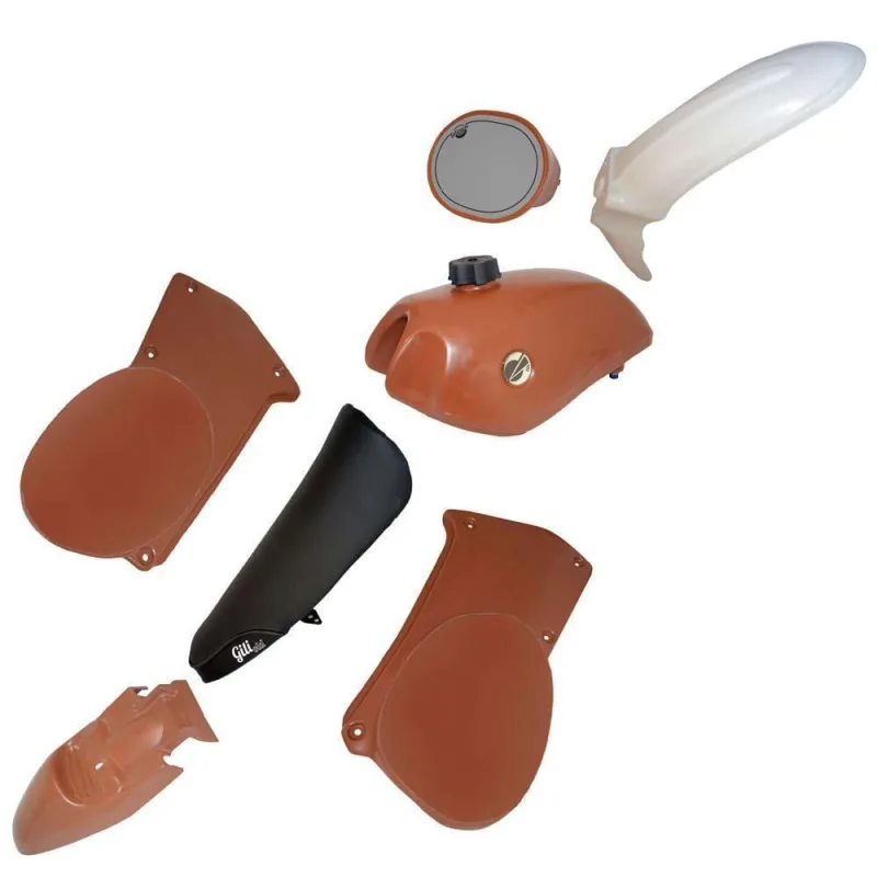 Kit Plástico Retrô Moto Crf, Xl, Xlx, Dt, Xr, Xlr Bco + Marrom - Não Disponível - Automotivo