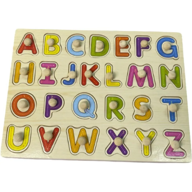 Brinquedo Pedagogico Madeira Encaixe Divertido Letras