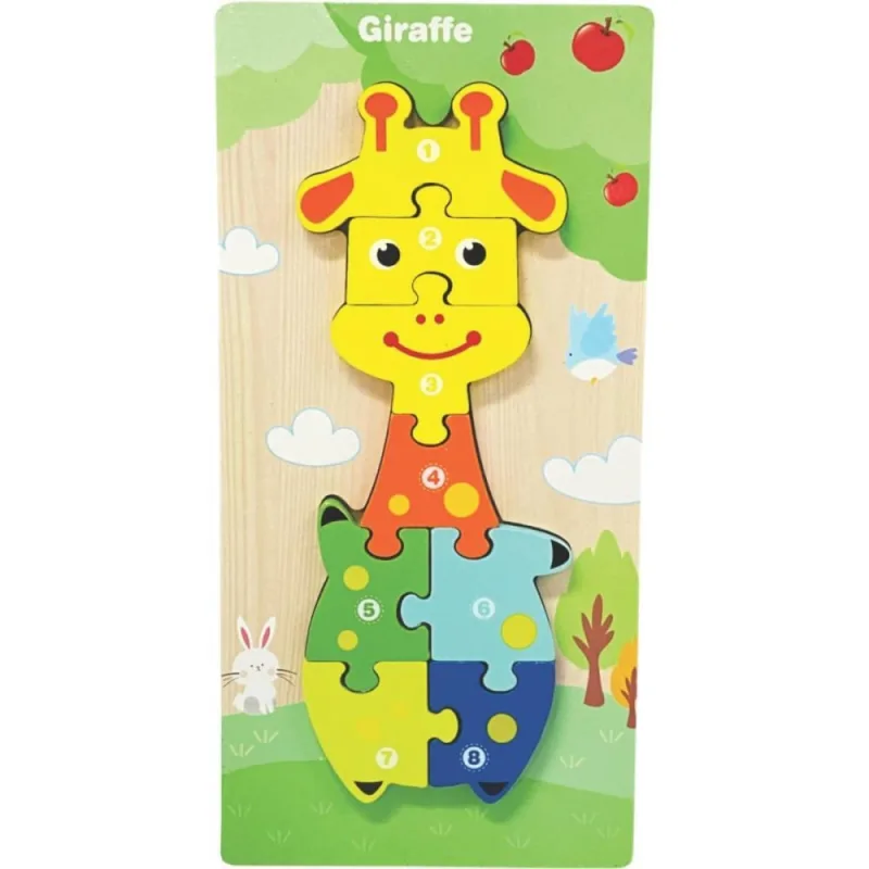QUEBRA-CABECA Madeira Girafa 1 Base 8 Pecas - Toy Mix