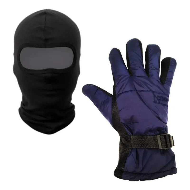 Kit Moto Luva Grossa Resistente Touca Ninja Proteção Motoboy