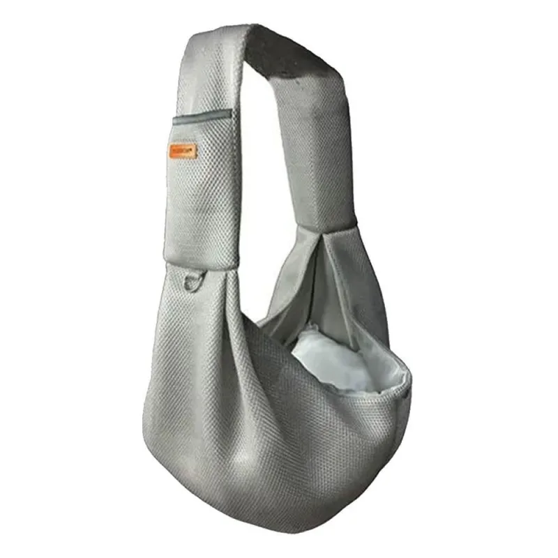 Bolsa de Transporte Pet Sling Cães e Gatos Malha Respirável Poliéster Cinza - OUTRAS - Moda
