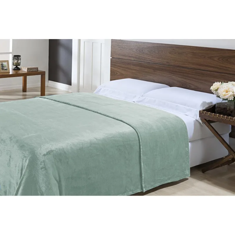 Cobertor Toque de Seda Nc 1,80x2,20 Menta/unico