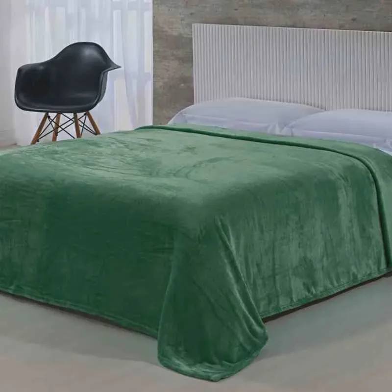 Cobertor Toque de Seda 2,40 x 2,60 Verde Malta Niazitex - Niazitex