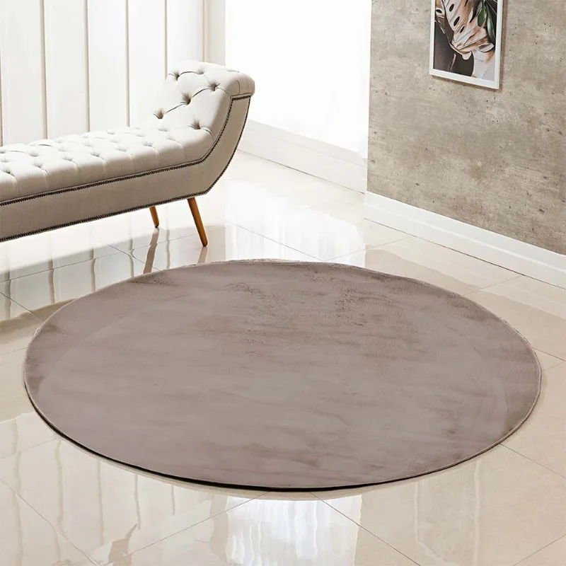 Tapete Pele Albany 1,00 Redondo Unico/bege