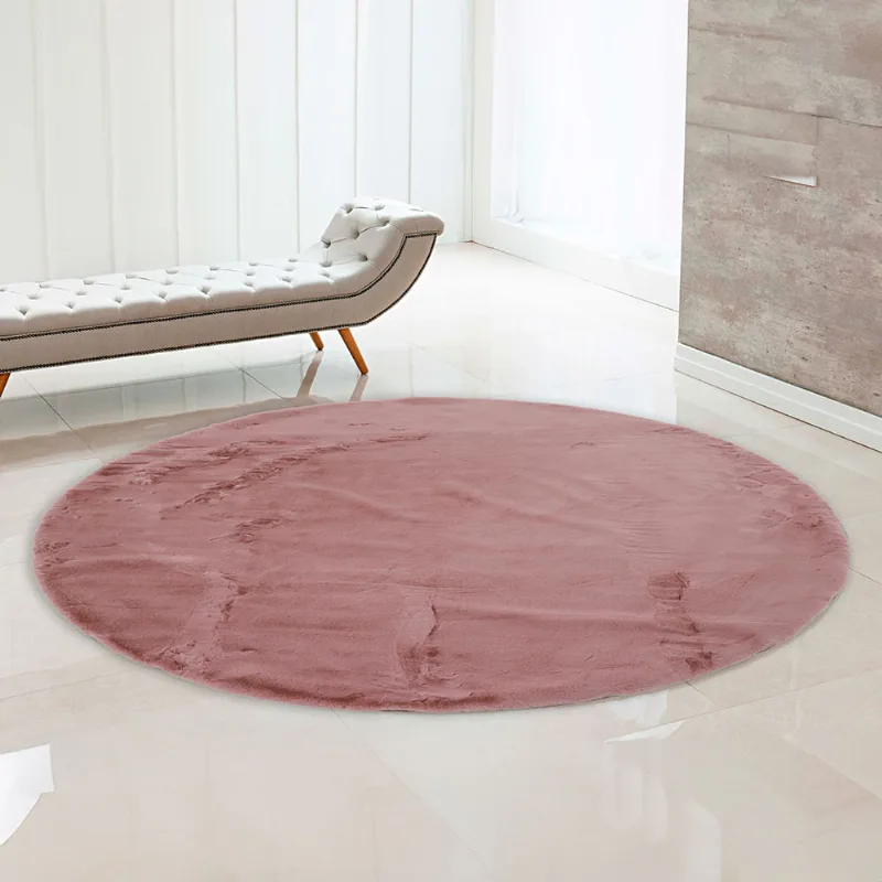 Tapete Pele Bangor 1,80 Redondo Rose/unico