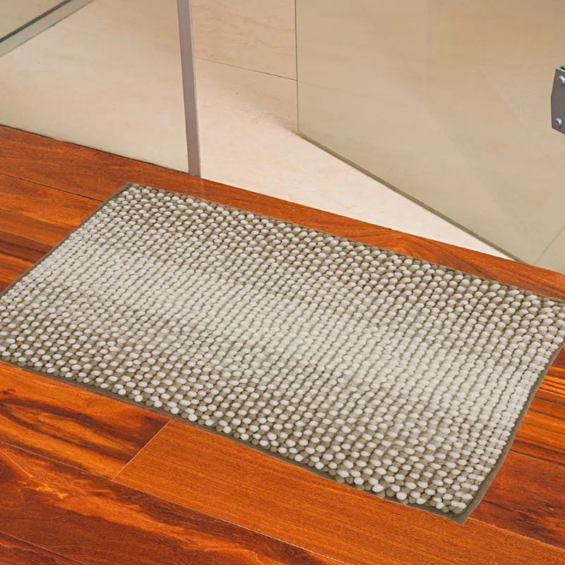 Tapete Banheiro Shaggy Degrade 0,40 X 0,60 Bege/unico