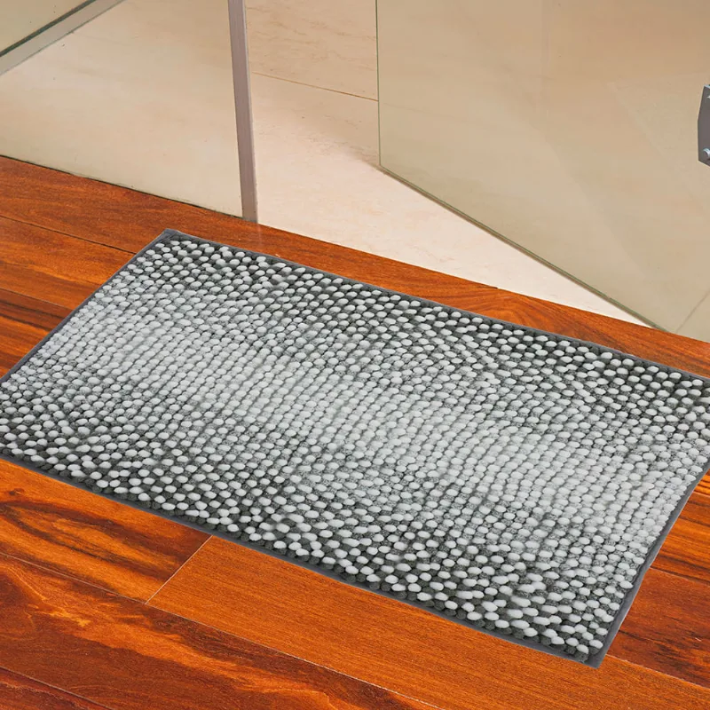 Tapete Banheiro Shaggy Degrade 0,40 X 0,60 Cinza/unico
