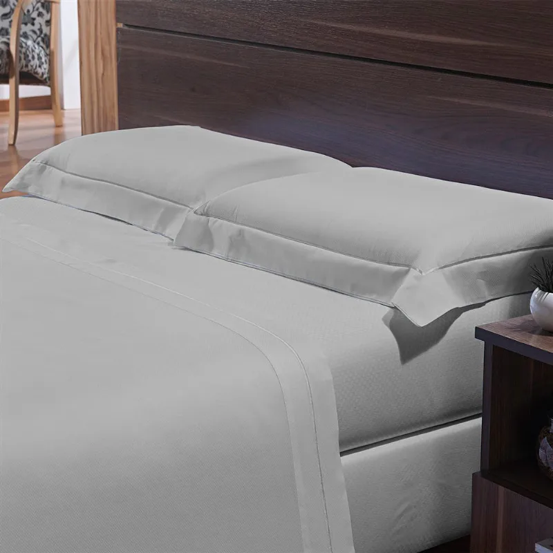 Jogo de Cama 300 Fios Paris Casal Prateado/unico