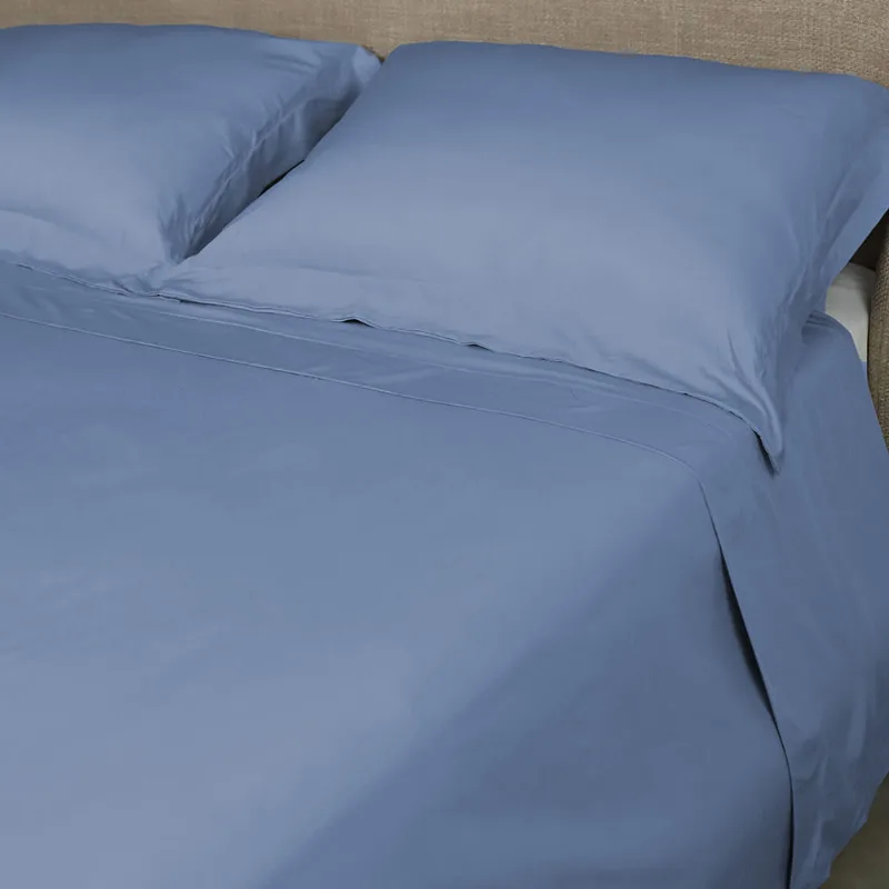 Jogo de Cama 230 Fios Bamboo Hotel Liso King Azul/unico