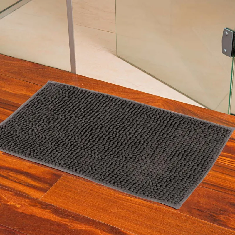 Tapete Chenille Shaggy Smart 0,38 X 0,58 Chumbo