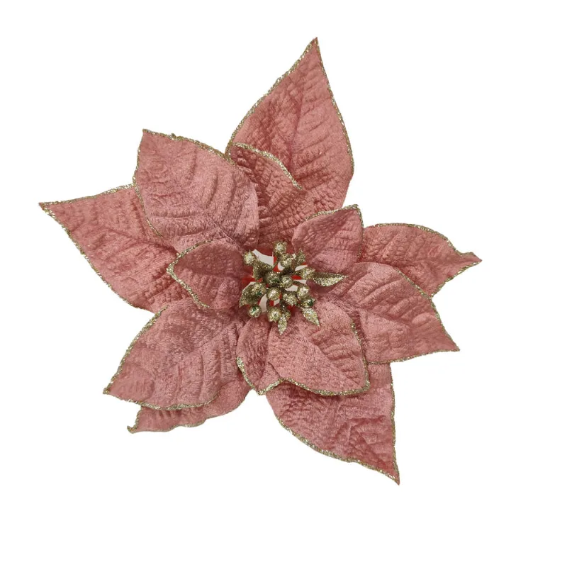 Enfeite Decorativo Flor Ghandi 23cm Rose/unico