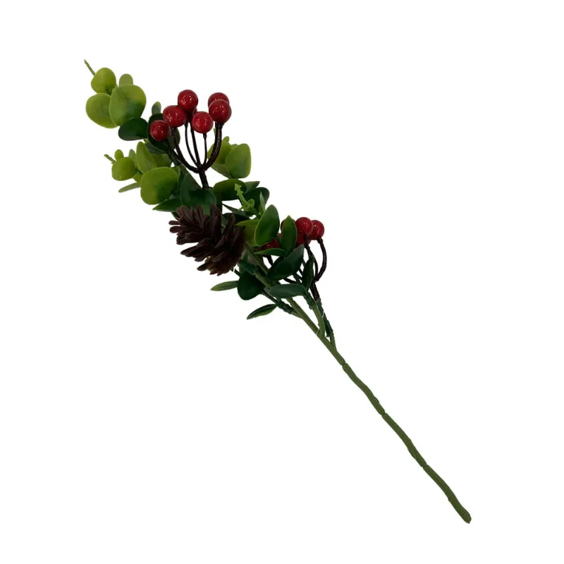Enfeite Decorativo Galho Normandia 33cm Vermelho