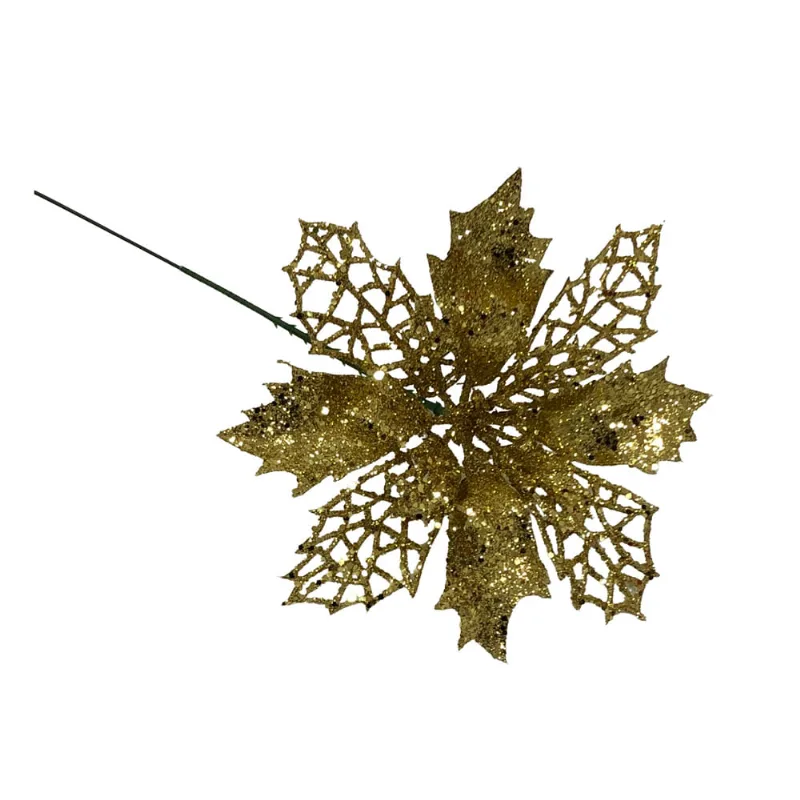 Enfeite Decorativo Folha Vazada Athenas 18cm Ouro/unico