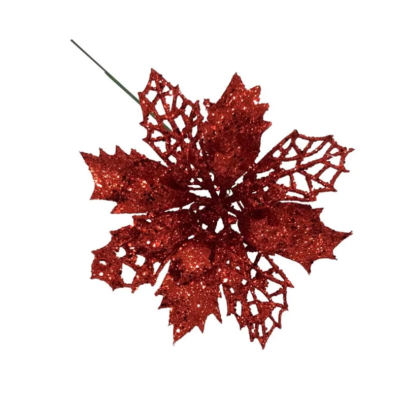 Enfeite Decorativo Folha Vazada Athenas 18cm Vermelho/unico