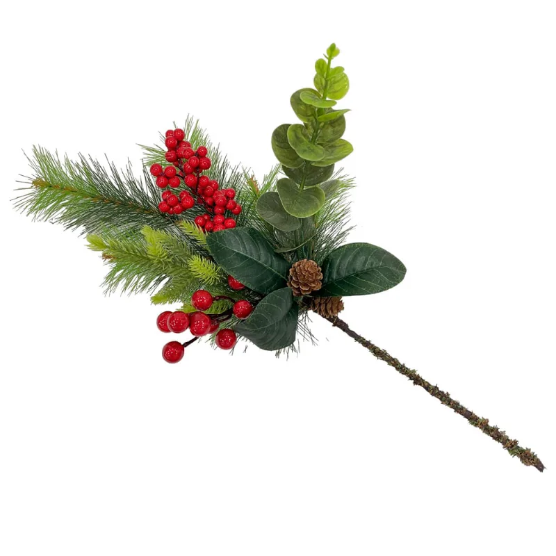 Enfeite Decorativo Galho Normandia 56cm Vermelho