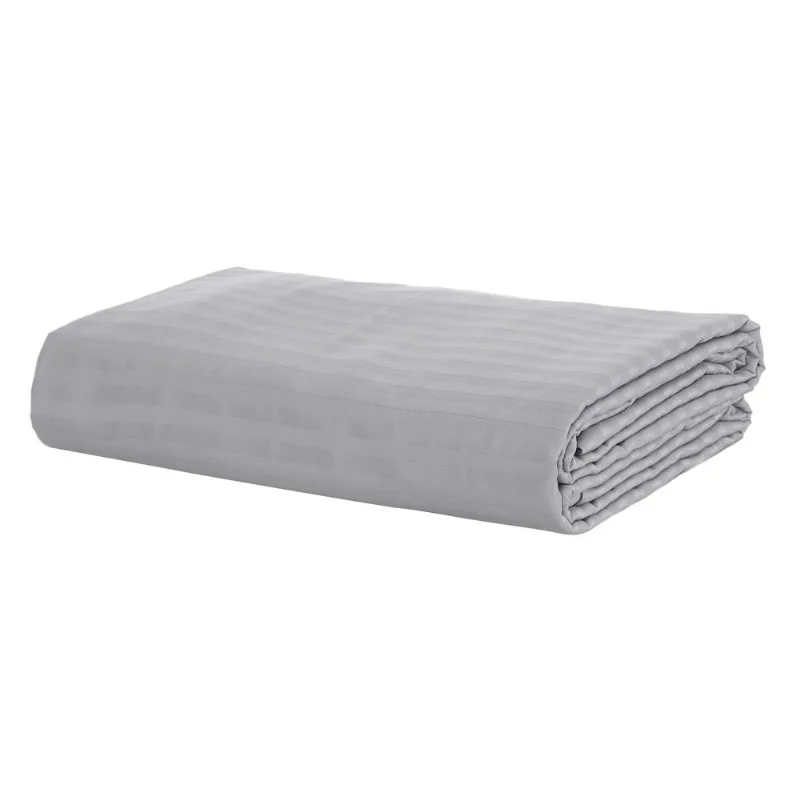 Capa P/ Duvet Stripe 300 Fios 100% Alg 2,60 X 2,40 Prateado/unico