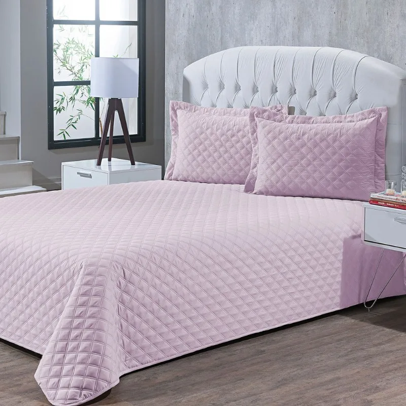 Colcha Sicilia 1,60 X 2,40 Solteiro Rosa Antigo/unico