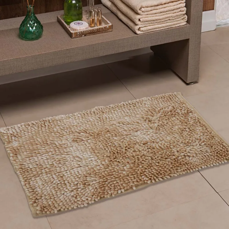 Tapete Banheiro Shaggy Prime 0,40x 0,60 Bege/unico