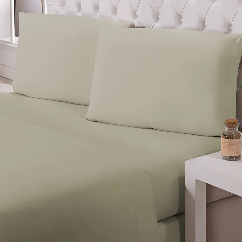 Jogo de Cama Percal Soft 300 King Kaki/unico