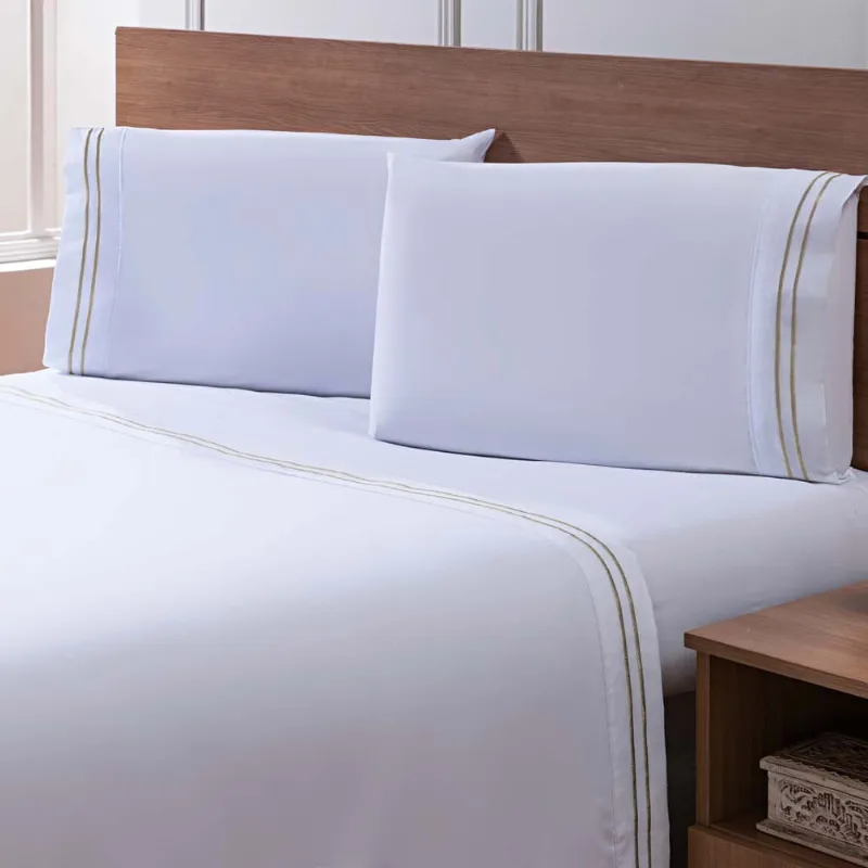 Jogo de Cama Percal Soft 300 Basics Queen Kaki/unico