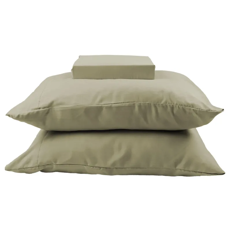 Jogo de Cama Simples Percal Soft 300 King Kaki/unico