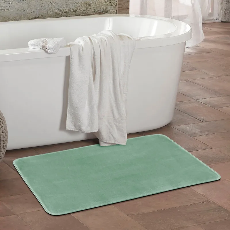 Tapete Banheiro Flannel 0,50x 0,80 Verde/unico