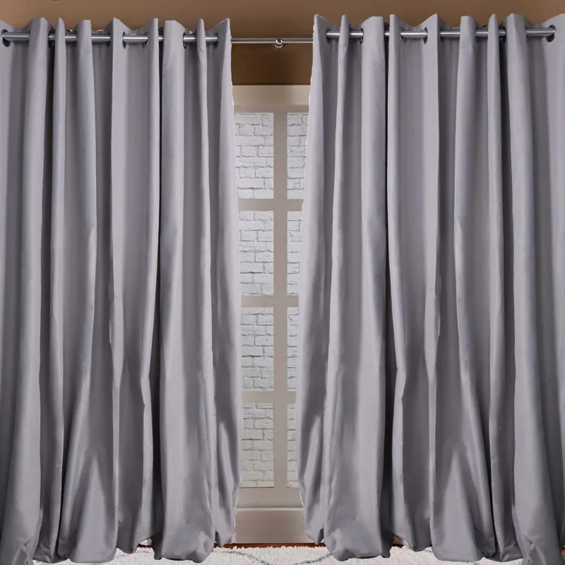 Cortina Blackout 100% Liso 2,60x 2,30 Cinza