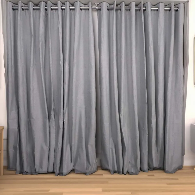 Cortina Blackout 100% Linen 2,60x 2,30 Cinza