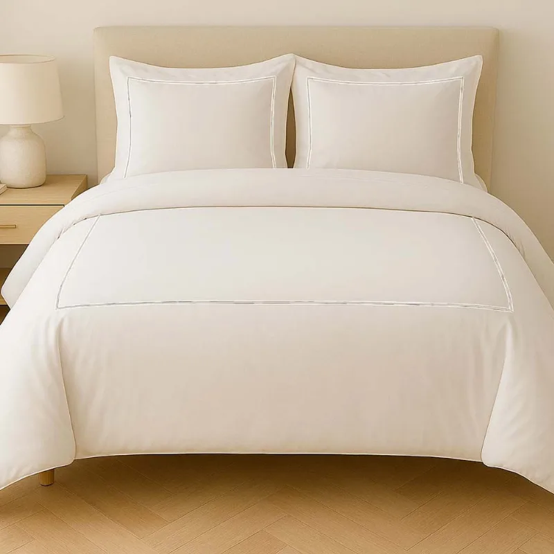 Duvet 300 Fios Modena Bordado Casal Branco/branco