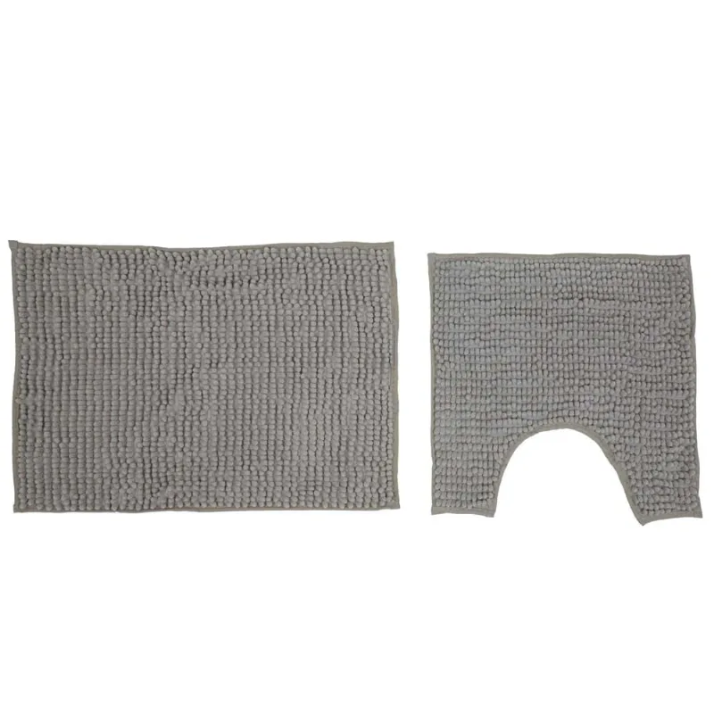 Jogo de Banheiro 2 Pcs Chenille Shaggy Smart Bege