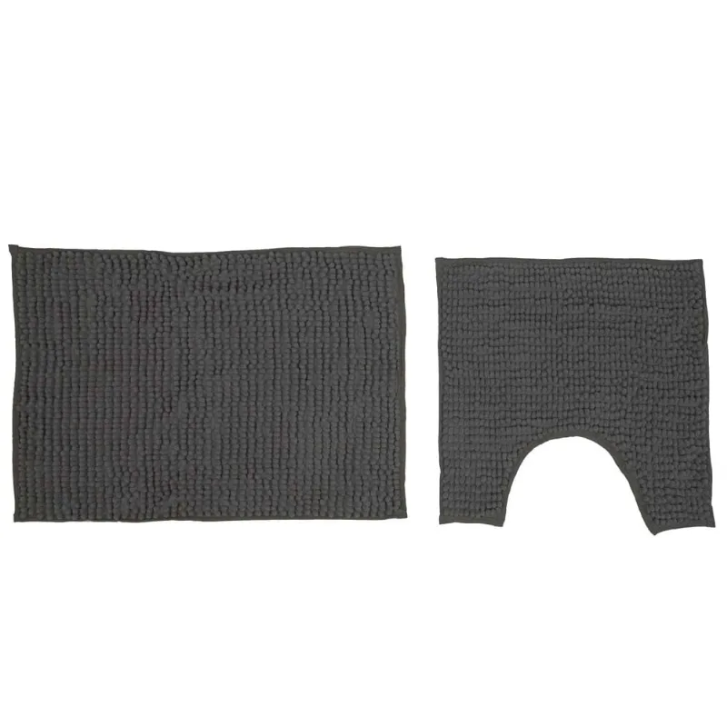 Jogo de Banheiro 2 Pcs Chenille Shaggy Smart Chumbo