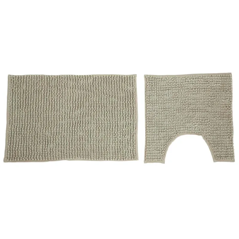 Jogo de Banheiro 2 Pcs Chenille Shaggy Smart Marfim