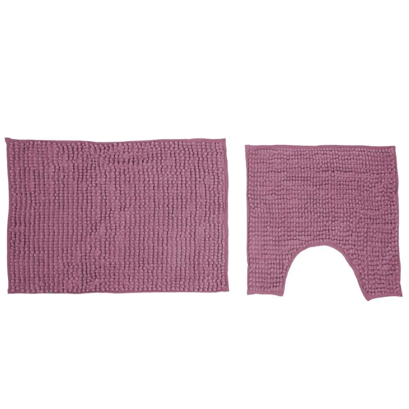 Jogo de Banheiro 2 Pcs Chenille Shaggy Smart Rose