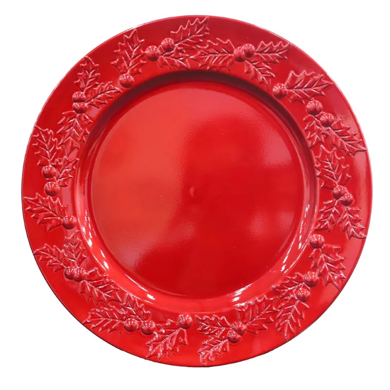 Sousplat Natalino 33cm Vermelho