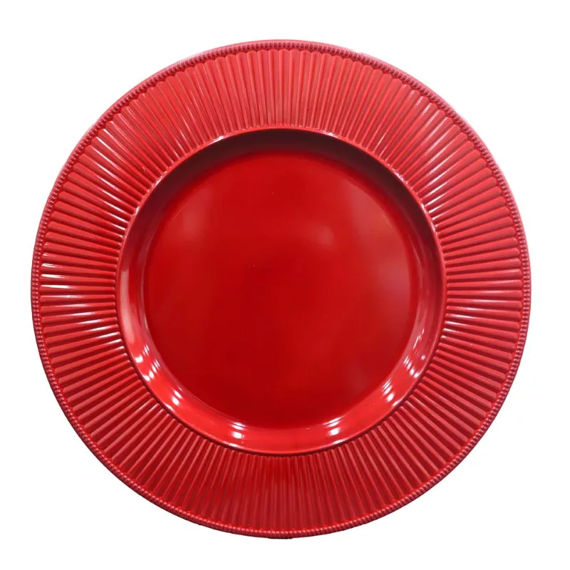 Sousplat Filetto 33cm Vermelho