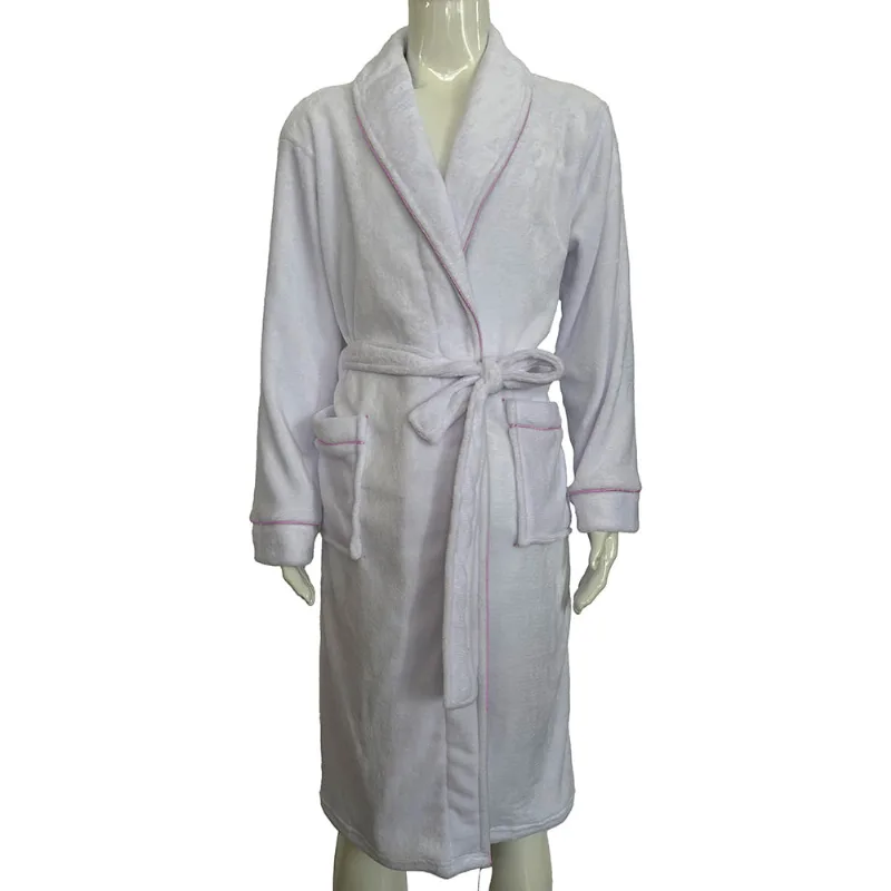 Roupao Toque de Seda Prime Branco Rose Medio