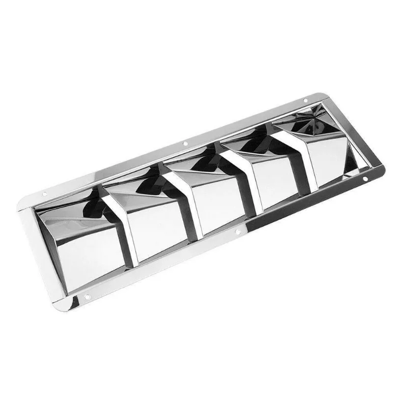 Grade De Ventilação Em Aço Inox Com 5 Aberturas 327 X 111mm