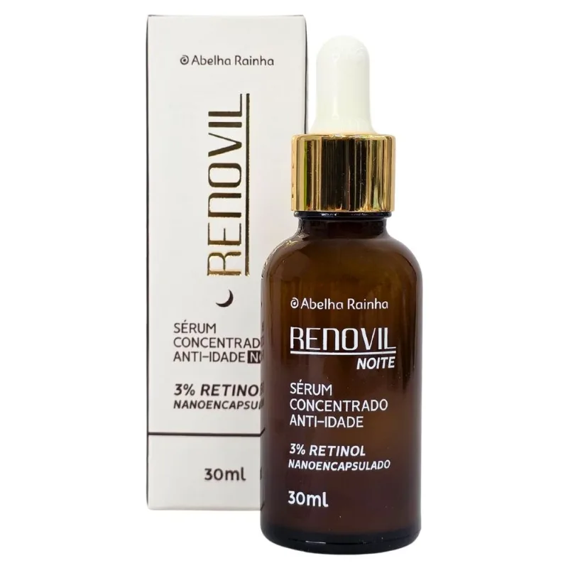 Sérum Anti-idade Concentrado 3% Retinol Noite Renovil Abelha Rainha 30ml - Abelha Rainha