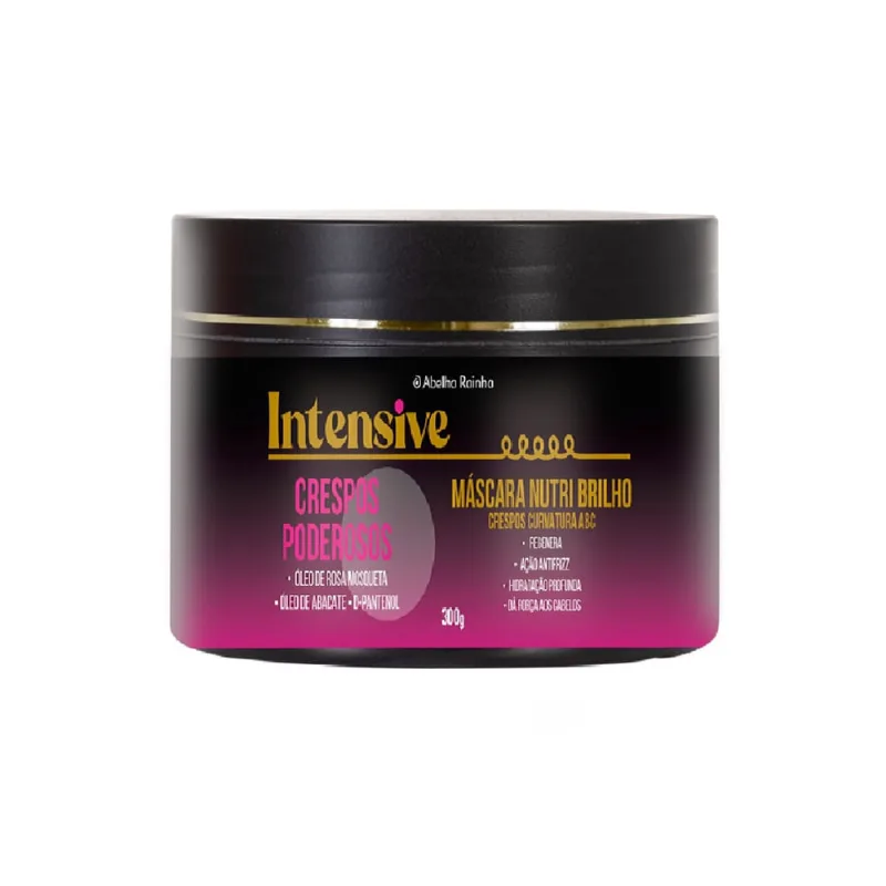 Máscara Nutri Brilho Crespos Poderosos 4 abc Intensive Abelha Rainha 300g - Abelha Rainha