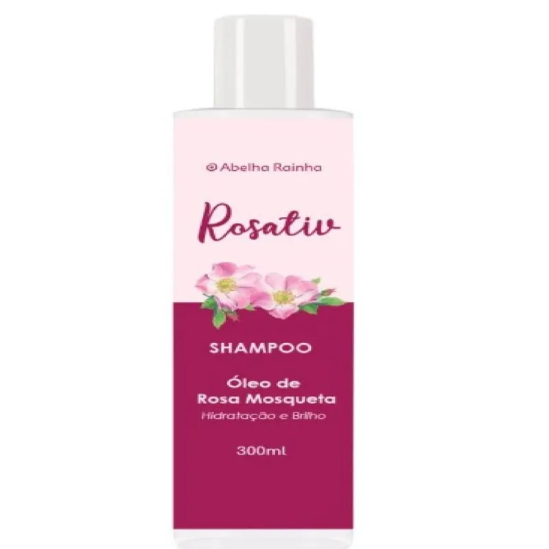 Shampoo Rosativ Rosa Mosqueta 300Ml Abelha Rainha (3098) - Abelha Rainha