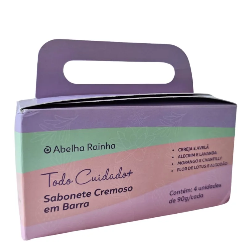 4 Sabonetes Barra Todo Cuidado + Abelha Rainha 90g cada - Abelha Rainha