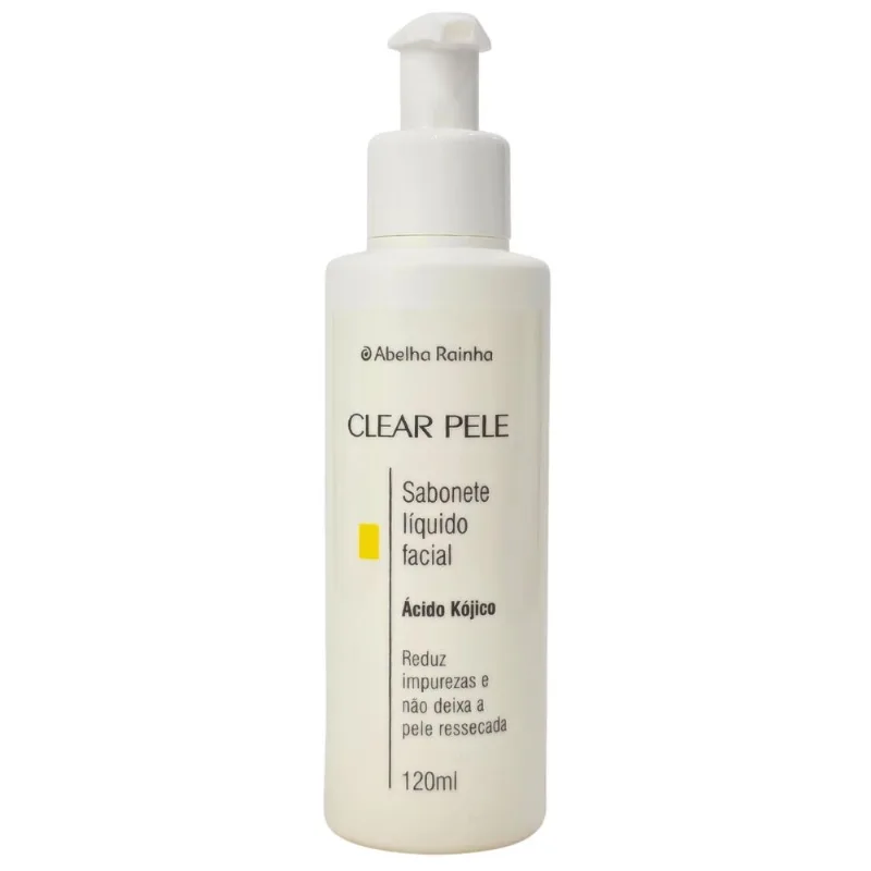 Sabonete Líquido Facial Com Ácido Kójico Clear Pele Abelha Rainha 120ml - Abelha Rainha
