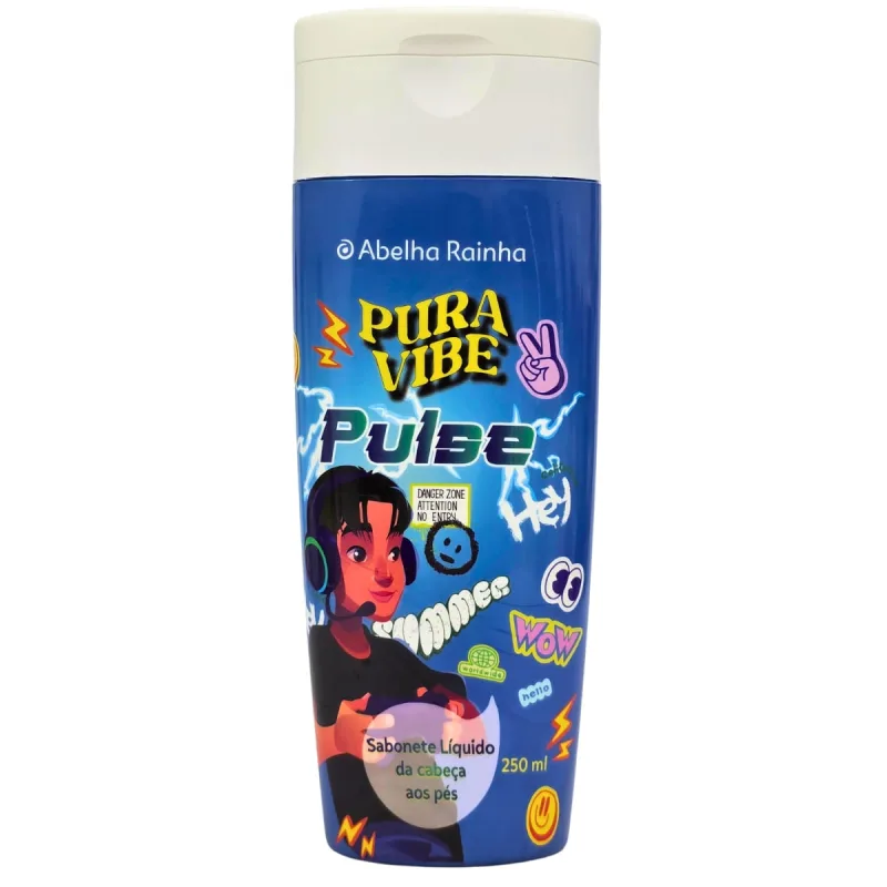 Sabonete Líquido Corpo E Cabelo Pulse Pura Vibe Abelha Rainha 250ml - Abelha Rainha
