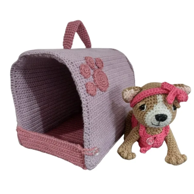Casa com Cachorro - Roxo - Amigu Amigurumi