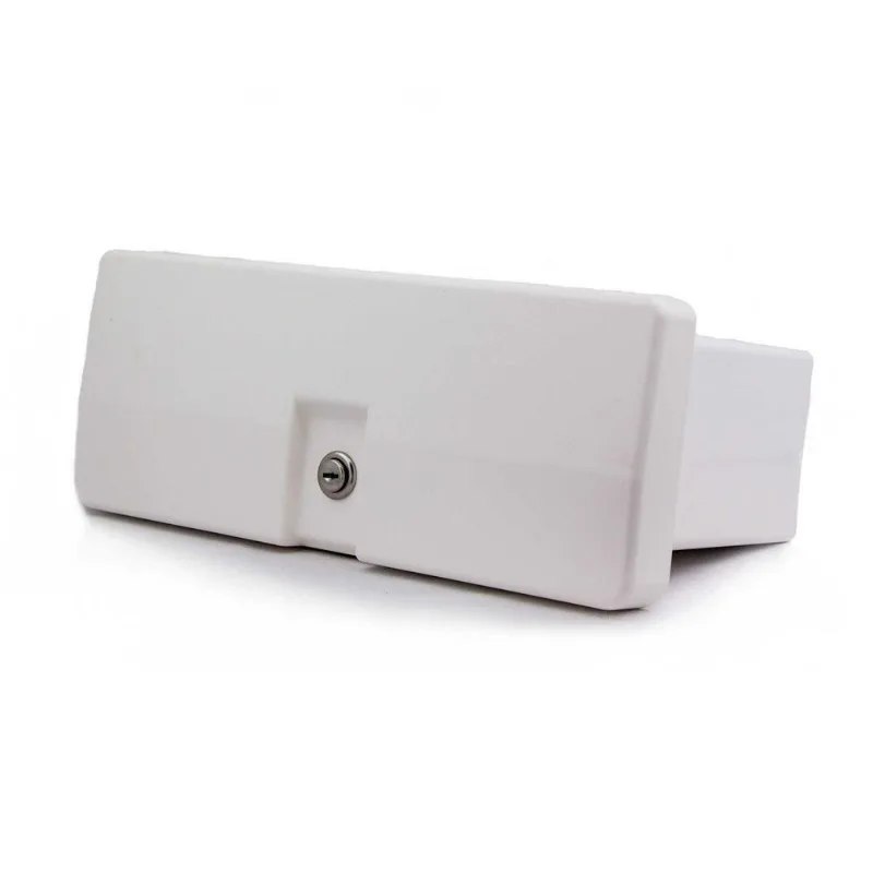 Porta Luvas Branco Em Plástico Com Chave