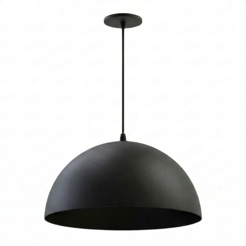 Pendente Industrial Wok E27 Bivolt Meia Lua Preto Fosco Taschibra